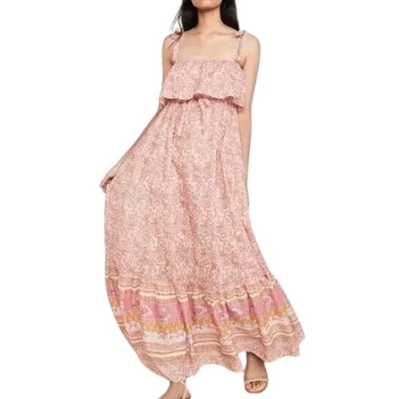 Free People Dresses & Skirts - Free People Babydoll Maxi Dress Square Neck Sleeveless Rose Pink Women's S NWT